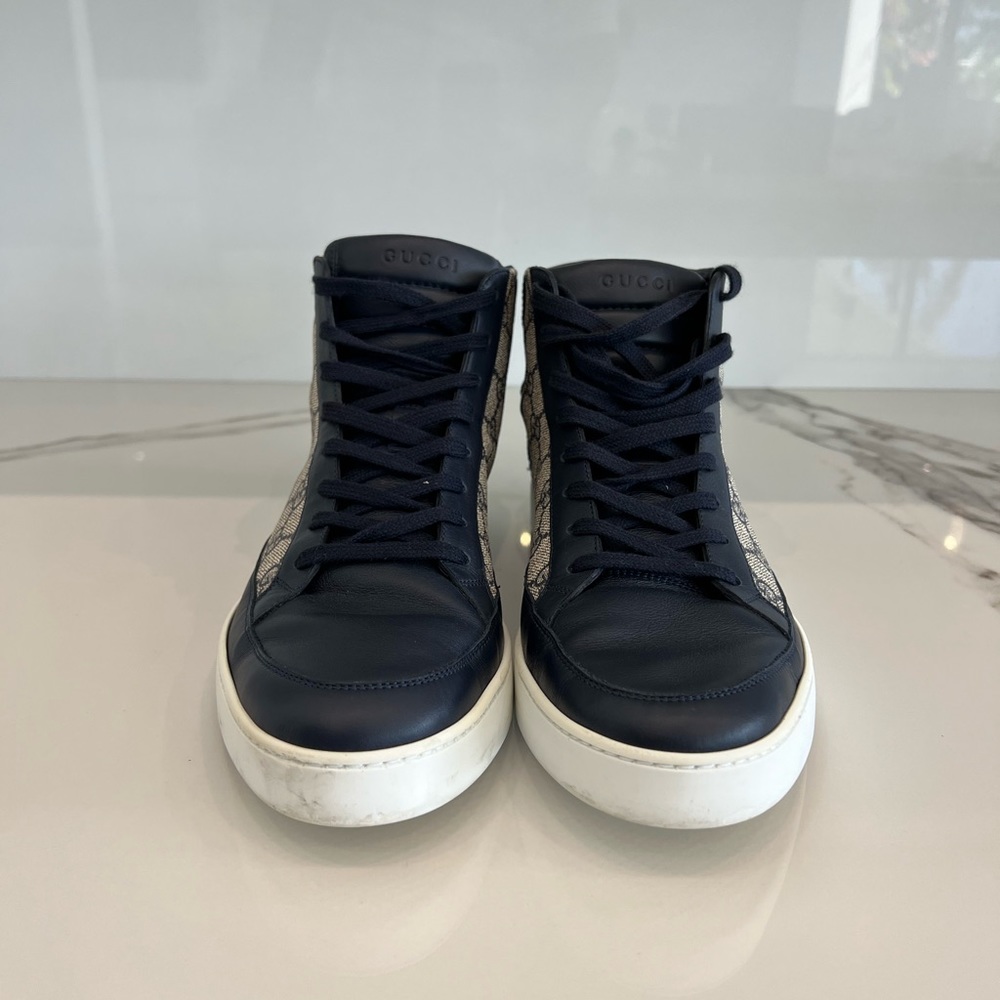 Gucci blue and monogram sneakers, US size 11.5